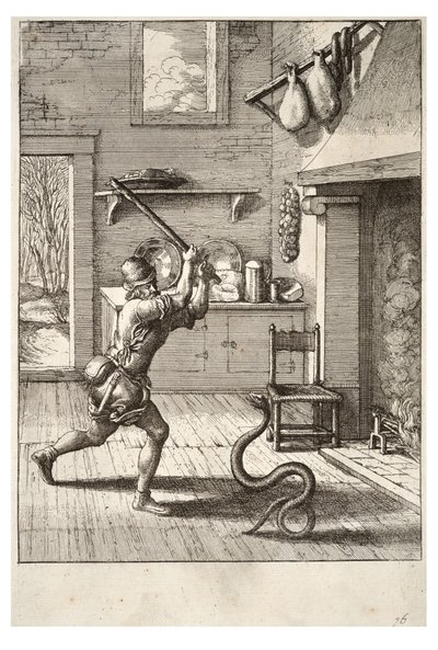 The Man and the Snake by Wenceslaus Hollar